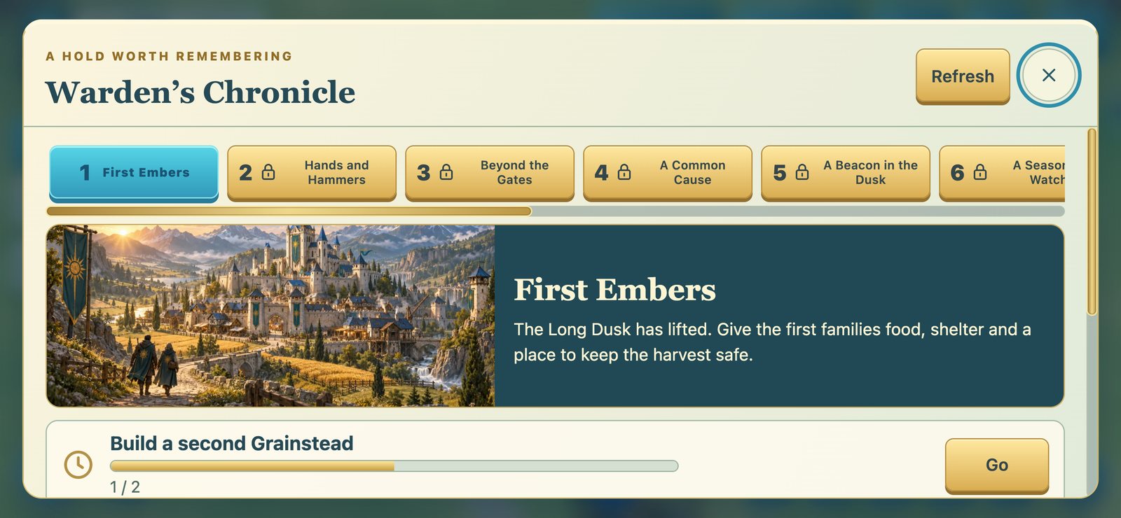 Empirewake screenshot 5: The Warden's Chronicle of guided chapters